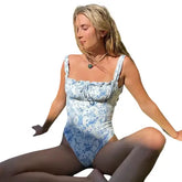 High Cut Push Up Floral Monokini
